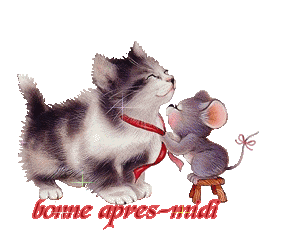 Gif animé bon après-midi chat et souris